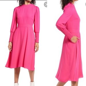 NWT Hot pink long sleeve Halogen dress, XXL
